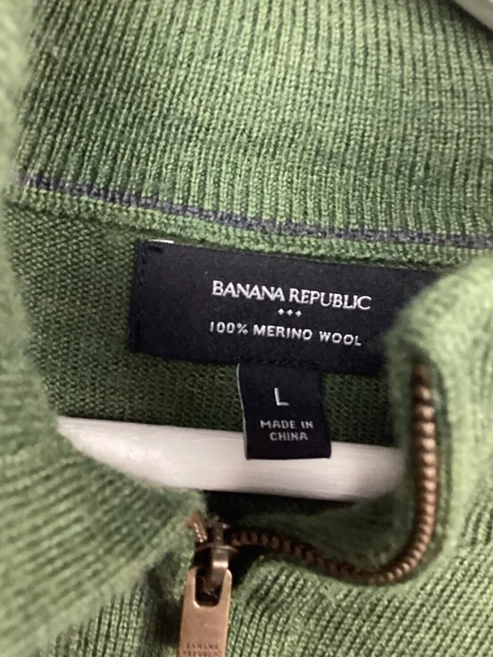 Banana Republic Merino Wool Green Sweater L
